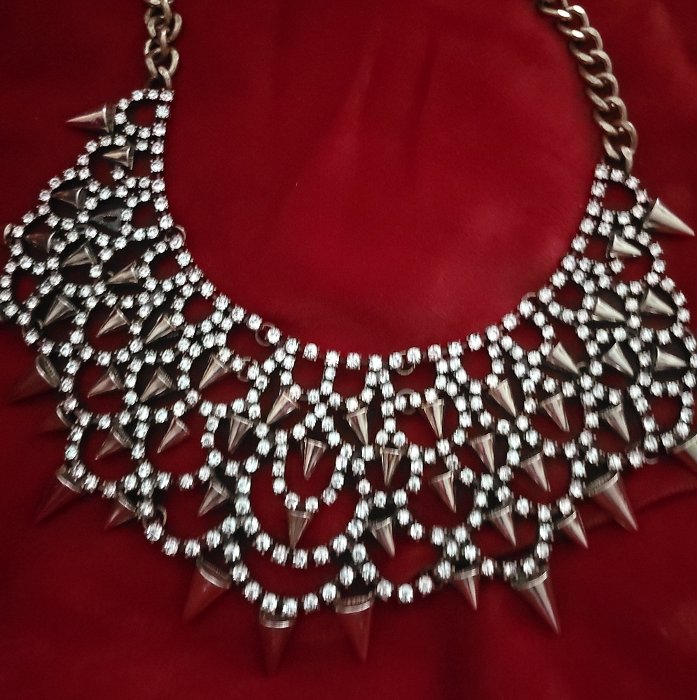 Baublebar Silver and Black Spiked Necklace